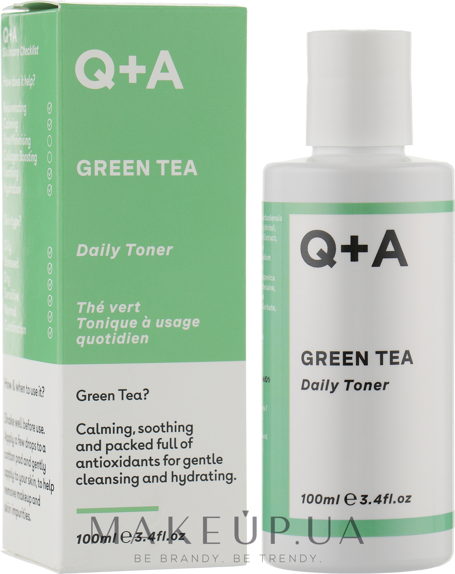 Тонер для обличчя із зеленим чаєм - Q + A Green Tea Daily Toner — фото 100ml