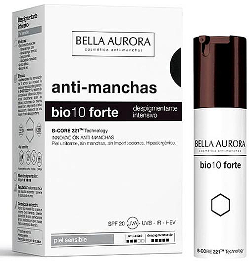 Интенсивная сыворотка для чувствительной кожи - Bella Aurora Bio10 Forte Intensive Depigmenting Sensitive Skin — фото N1