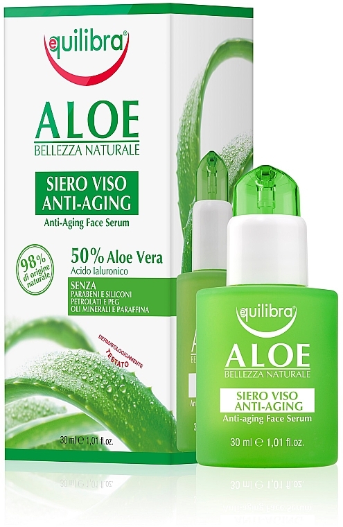 Сыворотка для лица с гиалуроновой кислотой - Equilibra Aloe Line Serum