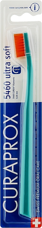 Зубна щітка CS 5460 "Ultra Soft", D 0,10 мм, бірюзова, помаранчева щетина - Curaprox — фото N1