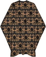 Парфумерія, косметика Перукарська накидка, чорна із золотом 135x150 см - Detreu Barber Peleryna Black Gold