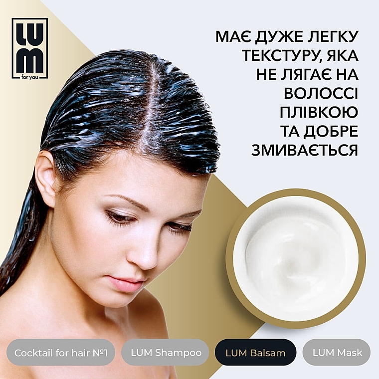 Набір "Професійний догляд за волоссям" - LUM (shm/250ml + h/balm/250ml + h/mask/200ml + hair/coc/50ml) — фото N16