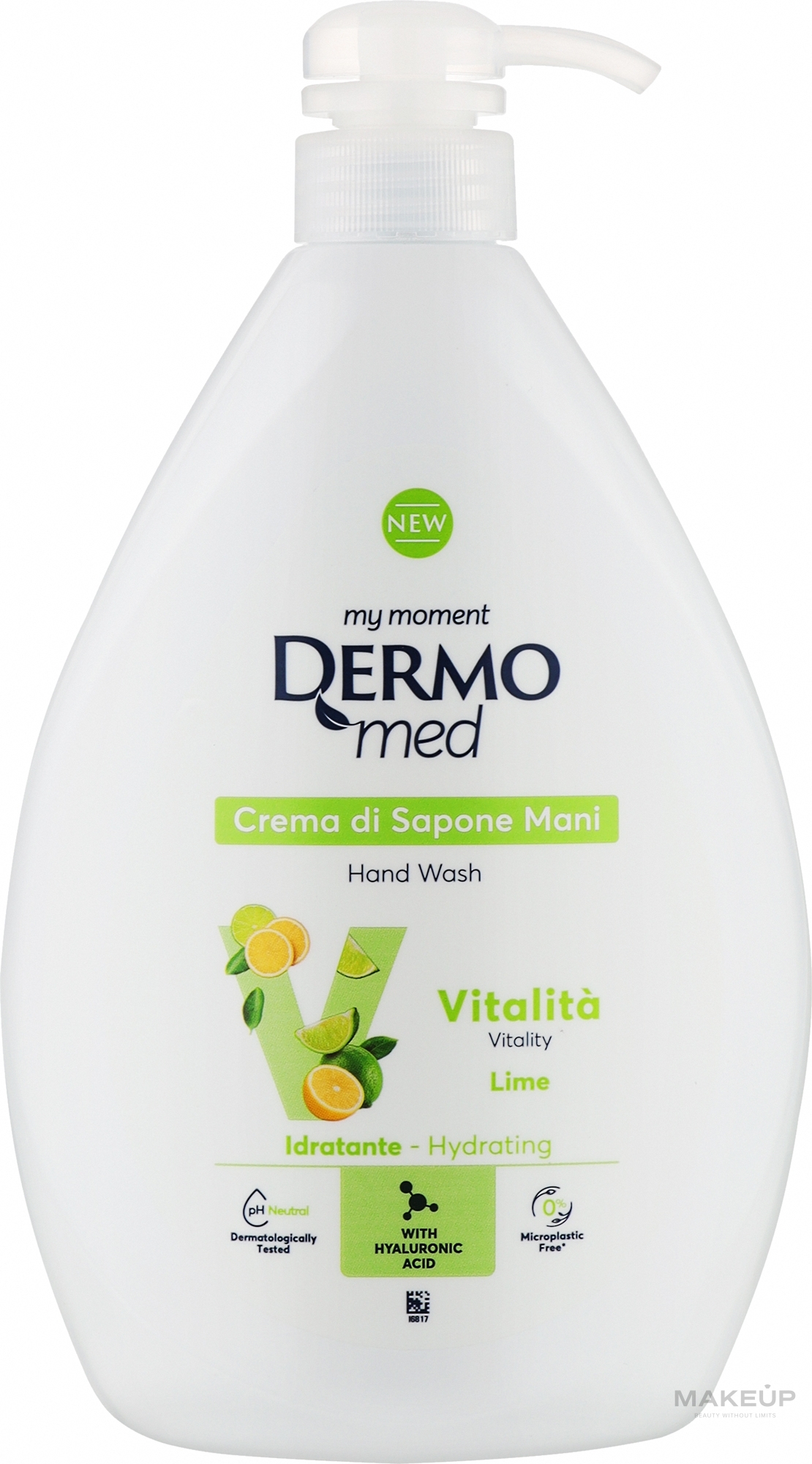 Крем-мыло для рук "Лайм" - Dermomed Vitality Lime Hand Wash — фото 1000ml