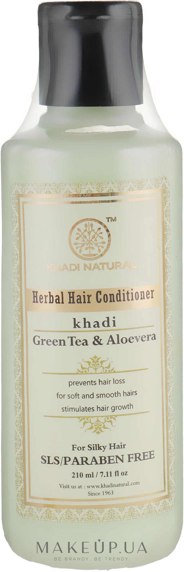 Кондиціонер для волосся "Зелений чай і алое вера", без SLS - Khadi Ayurvedic Green Tea Aloe Vera Hair Conditioner — фото 210ml