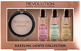 Духи, Парфюмерия, косметика Набор хайлайтеров - Makeup Revolution Dazzling Lights Collection (liq/h/lighted/18ml + liq/h/lighted/18ml + liq/h/lighted/18ml + liq/lighted/18g)