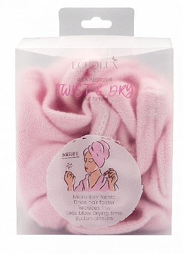 Тюрбан для волосся, рожевий - Echolux — фото N1