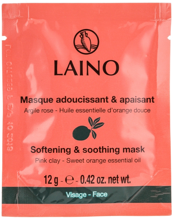 Маска для обличчя з рожевою глиною заспокійлива та пом'якшувальна - Laino 