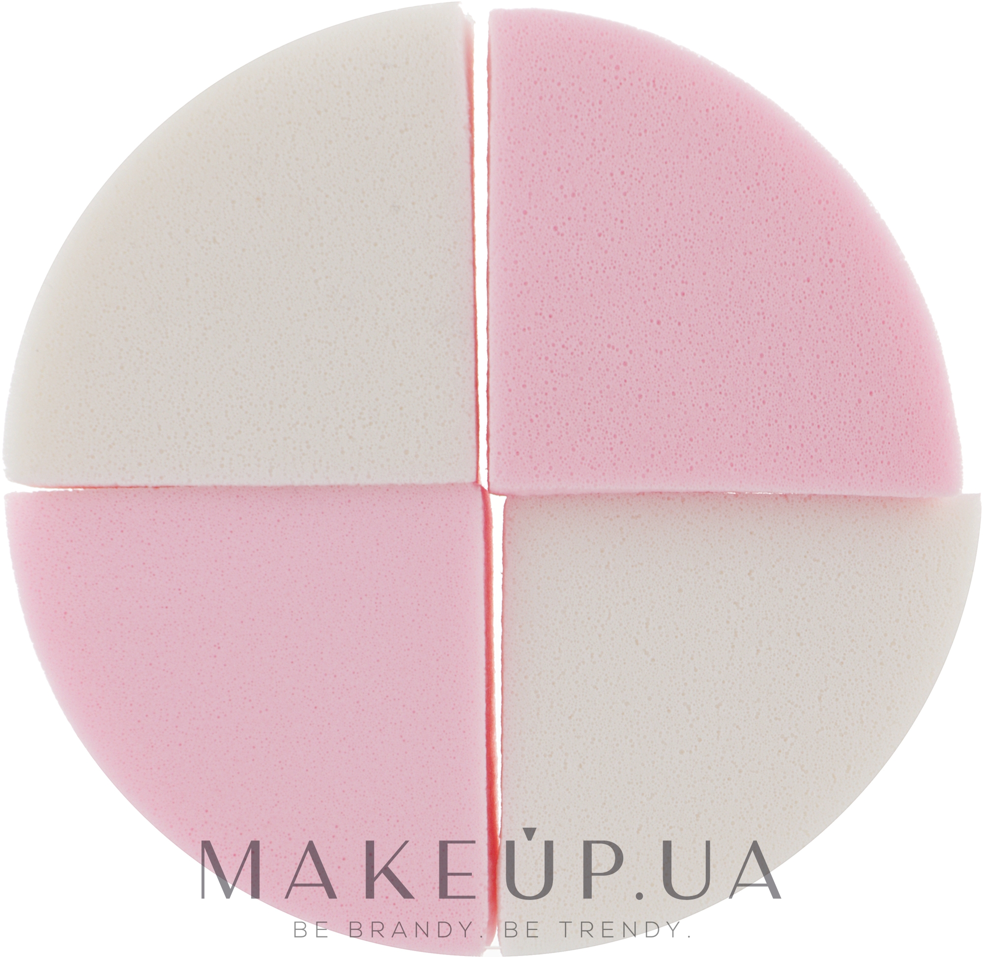 Спонж CS053WR для макіяжу 4в1 коло, білий + рожевий - Cosmo Shop Sponge — фото 4шт