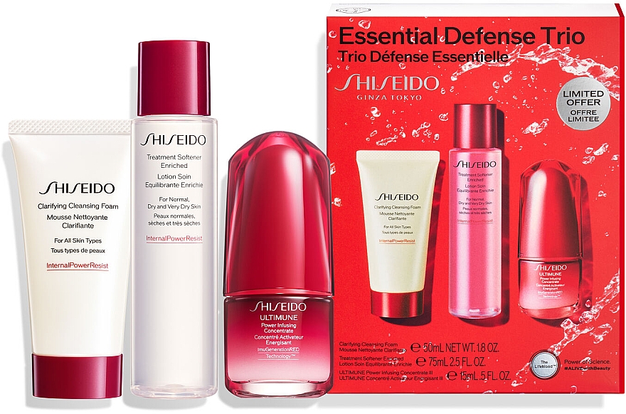 Набір - Shiseido Defend Starter Kit (f/conc/15ml + f/foam/50ml + f/lot/75ml) — фото N1