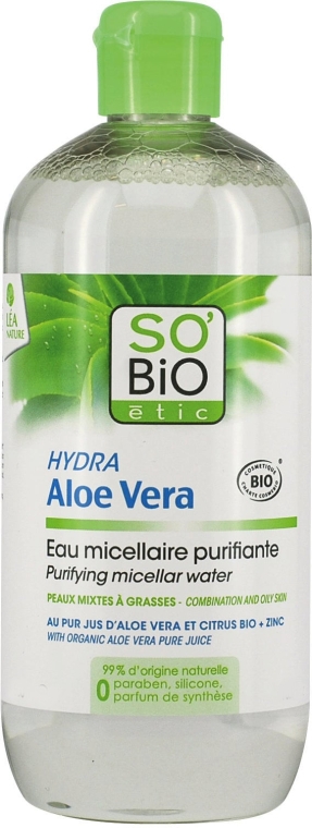 Очищающая мицеллярная вода - So'Bio Etic Hydra Aloe Vera Purifyng Micellar Water