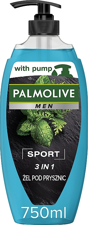 Гель для душа для мужчин "Спорт". Эфирные масла Мяты и листьев Кедра с дозатором - Palmolive Men — фото N1