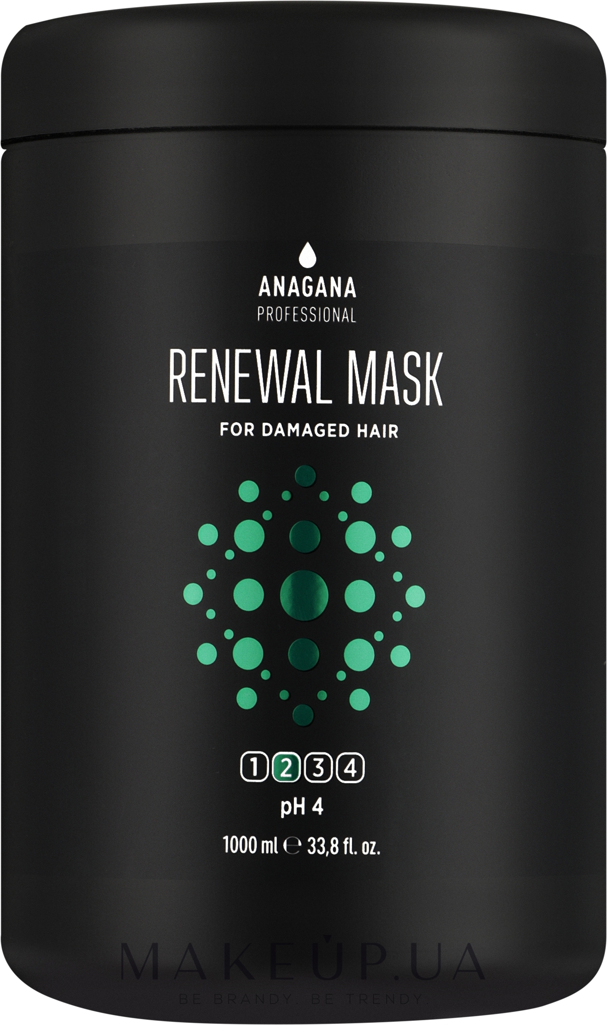 Восстанавливающая маска для поврежденных волос - Anagana Professional Renewal Mask For Damaged Hair 2 pH 4 — фото 1000ml