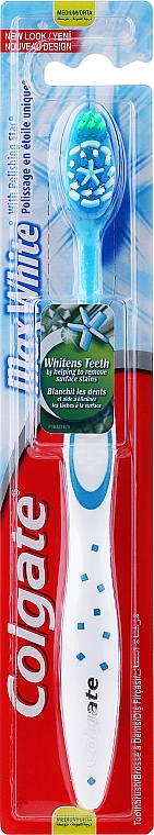 Зубна щітка середня "Max White" - Colgate Max White Medium With Polishing Star — фото N1