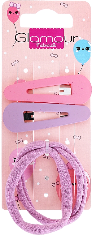 Заколки для волос, 417620, фиолетово-розовые - Glamour — фото N1
