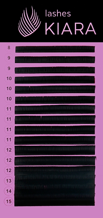 Ресницы для наращивания D 0.10 (8-15 mm) - Kiara Lashes  — фото N1