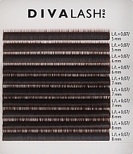 Ресницы для наращивания L/L+ 0.07 (5-8 мм), 10 линий, coffee - Divalashpro — фото N1