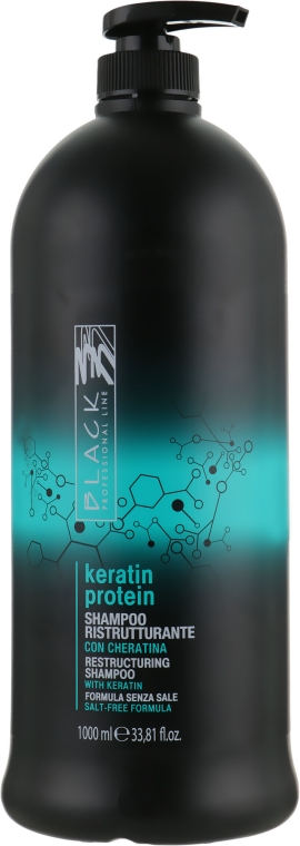Реструктурувальний шампунь для пошкодженого волосся "Кератиновий протеїн" - Black Professional Line Keratin Protein Shampoo — фото N2