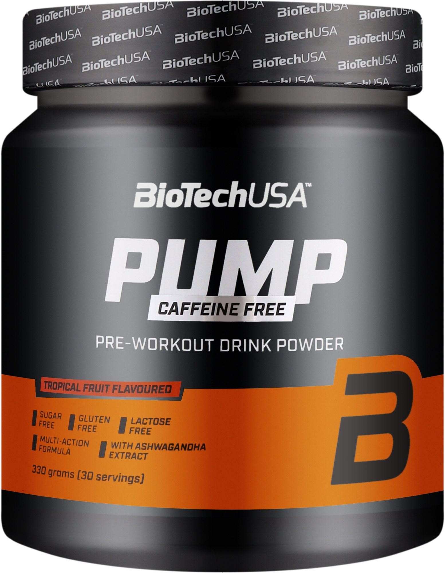 Передтренувальний комплекс "Тропічні фрукти" - BioTechUSA Pump Caffeine Free — фото 330g