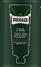 Парфумерія, косметика Крем для гоління з екстрактом евкаліпта й ментолу - Proraso Green Line Refreshing Shaving Cream (пробник)