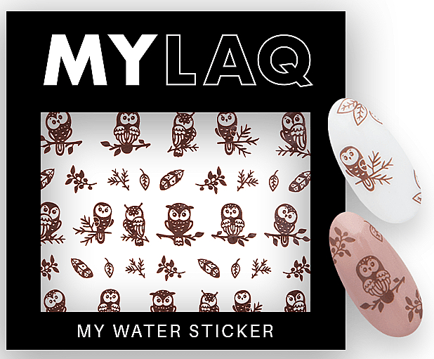 Наклейки для ногтей "Совы" - MylaQ My Water Sticker 1 — фото N1