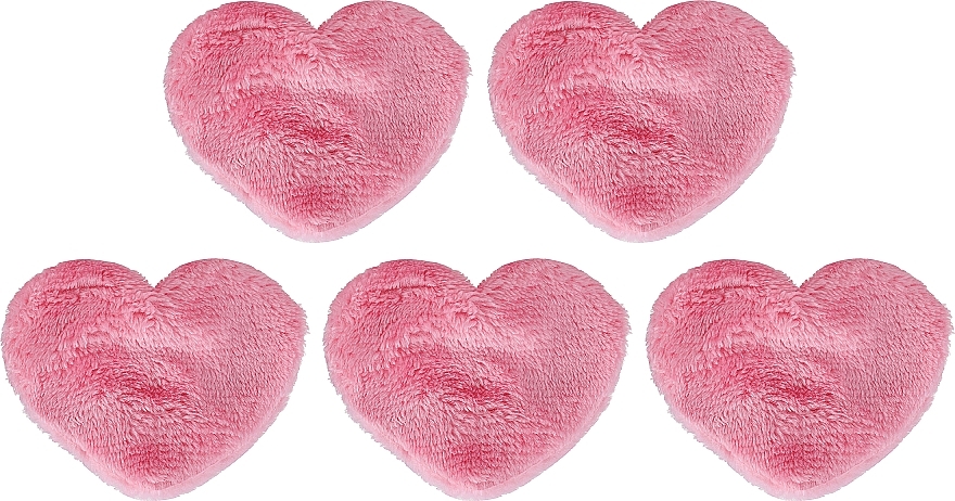 Ультрамягкие многоразовые диски для снятия макияжа, 5 шт, розовые - Glov Reusable Cosmetic Heart-Shaped Design — фото N2
