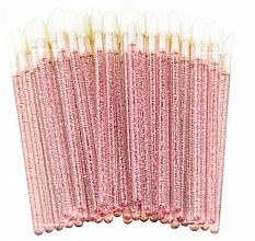 Велюровые аппликаторы с блестками для ресниц, бровей и губ, розовые - Lewer — фото N1