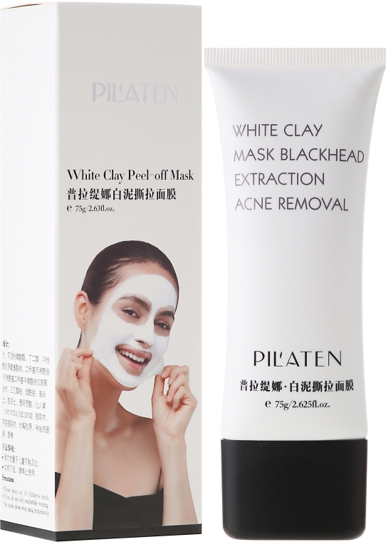 Маска для лица "Белая глина" - Pil'aten White Clay Mask Blackhead Extraction Acne Removal