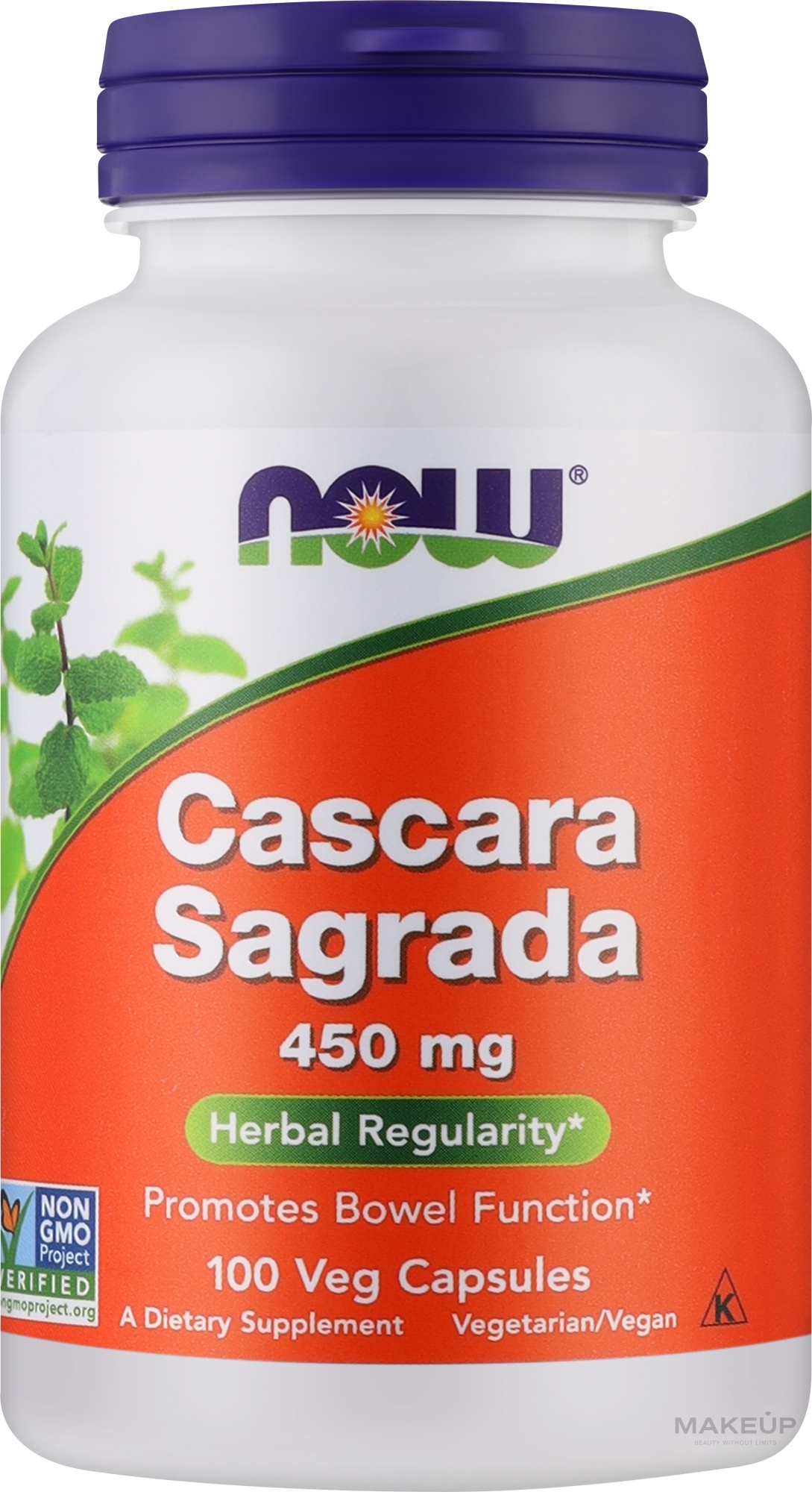 Витамины "Каскара Саграда, Крушина, 450 мг - Now Foods Cascara Sagrada — фото 100шт