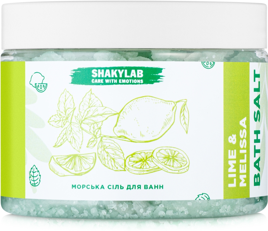 Сіль для ванн морська "Lime & Melissa" - SHAKYLAB Natural Bath Salt — фото N1