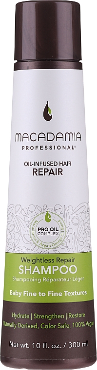 Восстанавливающий шампунь для волос - Macadamia Professional Weightless Repair Shampoo — фото N3
