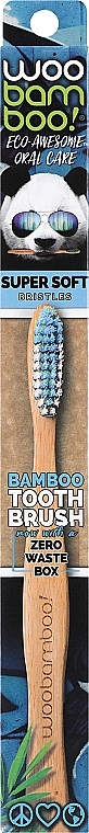 Зубная щетка мягкая, синяя - Woobamboo Toothbrush Adult Super Soft Zero Waste — фото N1
