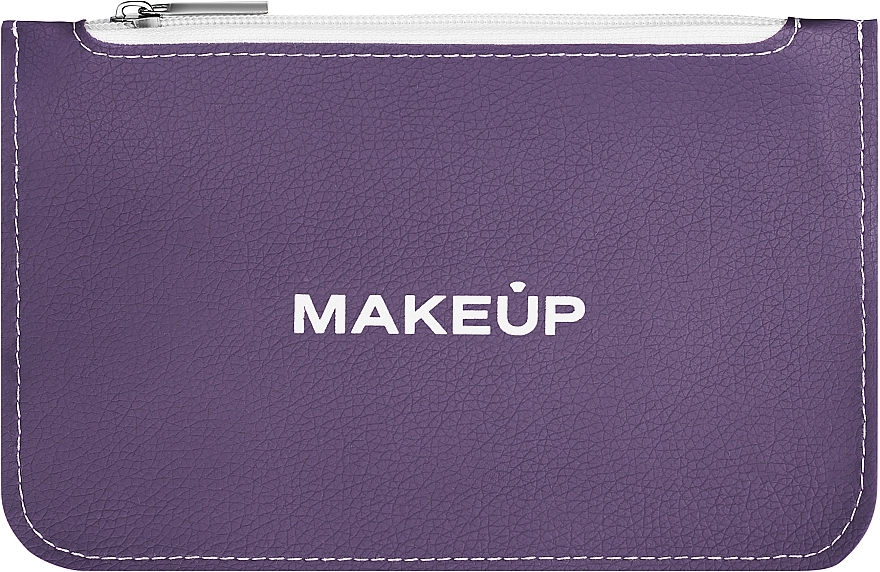 Косметичка плоская, фиолетовая "Autograph" - MAKEUP Cosmetic Bag Flat Purple — фото N1