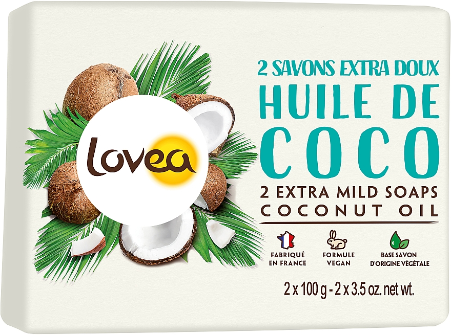 Мило з кокосом - Lovea Extra Mild Soaps Coconut — фото N1