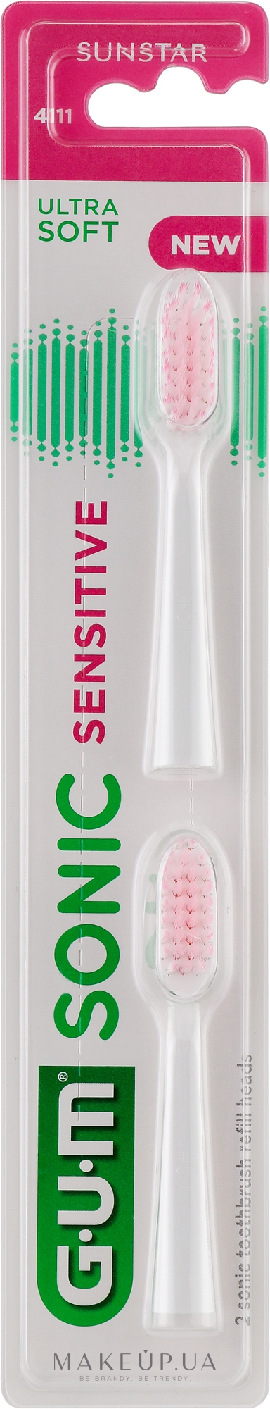 Змінна головка для зубної щітки, біла з рожевим - G.U.M Sonic Sensitive — фото 2шт