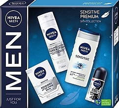 Духи, Парфюмерия, косметика Набор - NIVEA MEN Sensitive Premium (sh/gel/250ml + deo/50ml + ash/balm/100ml + foam/200ml)
