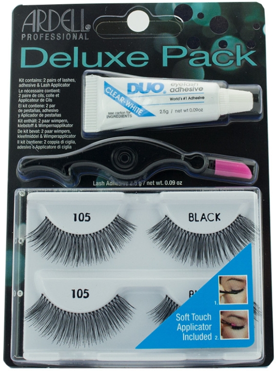 Набор накладных ресниц - Ardell Deluxe Twin Pack Lashes #105 With Applicator — фото N1