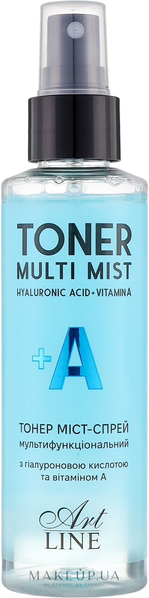 Тонер мист-спрей для лица с гиалуроновой кислотой и витамином А - Art Line Toner Mist Hyaluronic Acid + Vitamin A — фото 150ml