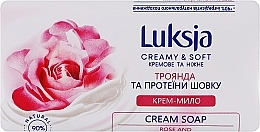 Крем-мило "Троянда та протеїни шовку" - Luksja Cream Soap Rose And Silk Protein — фото N1