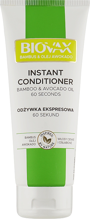 Кондиціонер для волосся "Бамбук і авокадо" - L'biotica Biovax Hair Conditioner — фото N1
