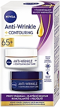 Набор - NIVEA Anti-Wrinkle+Contouring 65+ (d/cr/50ml + n/cr/50ml) — фото N1