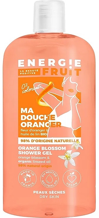 Гель для душа "Апельсиновый цвет и льняное масло" - Energie Fruit Orange Blossom Shower Gel — фото N1