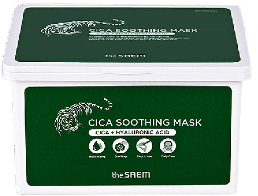Набор успокаивающих тканевых масок с центеллой - The Saem Cica Soothing Mask — фото N1