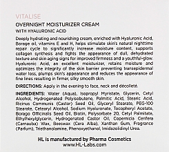 Ночной питательный крем для лица - Holy Land Cosmetics Vitalise Overnight Moisturizer Cream — фото N3