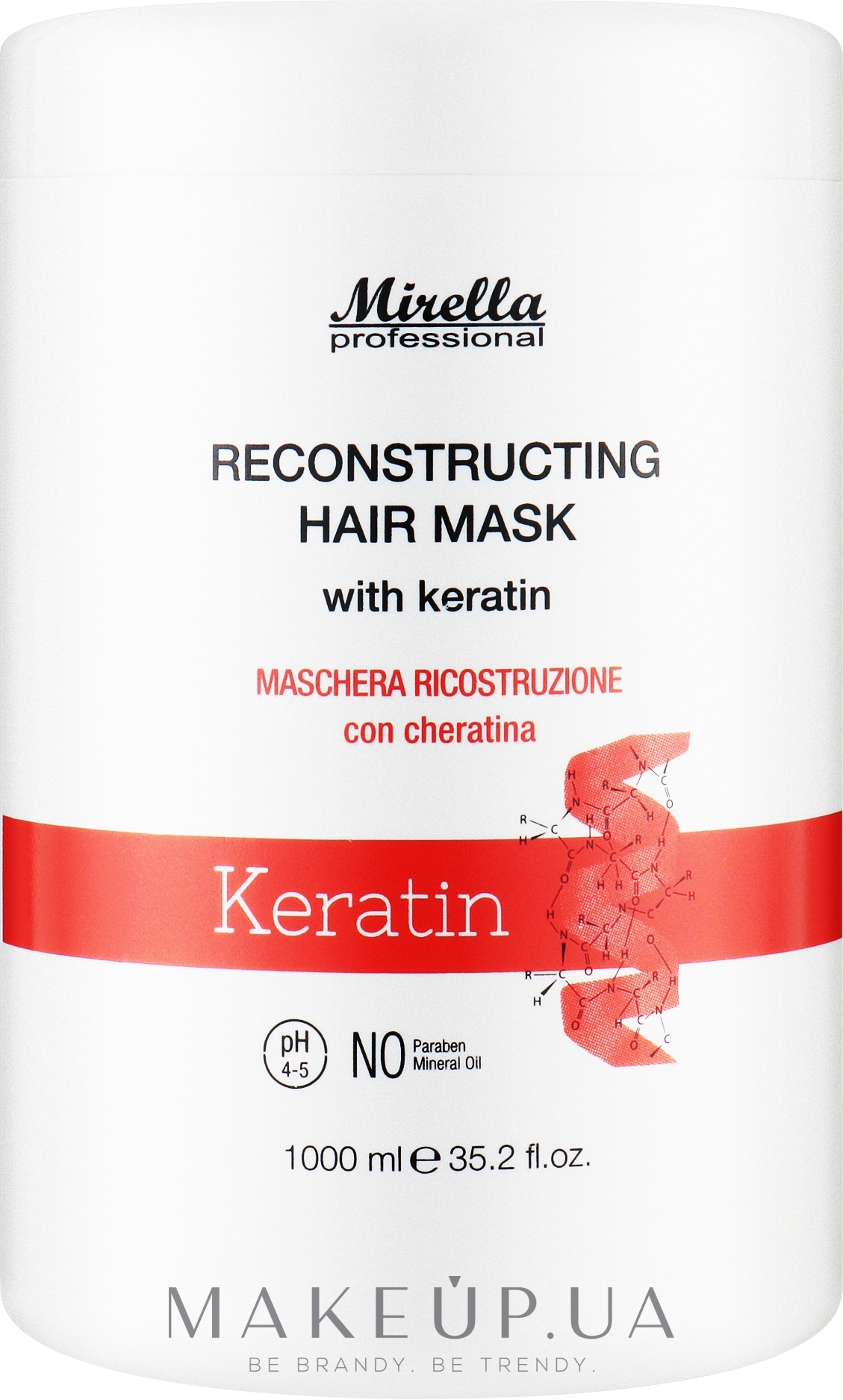 Маска для реконструкции волос с кератином - Mirella Professional Reconstructing Hair Mask with keratin — фото 1000ml