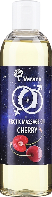 Масло для эротического массажа "Вишня" - Verana Erotic Massage Oil Cherry — фото N3