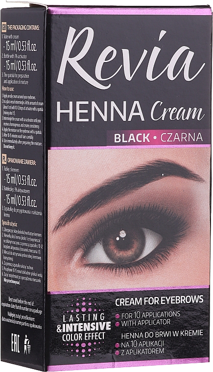 Хна для бровей в креме - Revia Eyebrows Henna