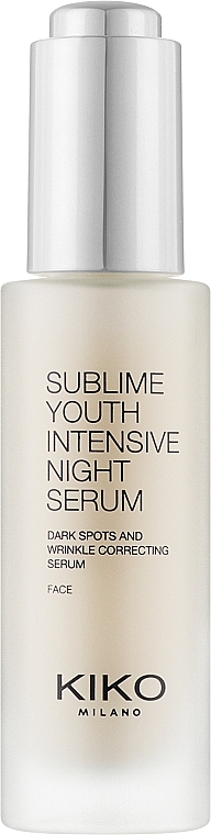 Нічна сироватка для обличчя проти прищів і зморщок - Kiko Milano Sublime Youth Intensive Night Serum — фото N1