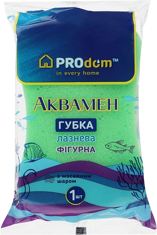 Банная губка "Аквамен", салатовая - Prodom — фото N1