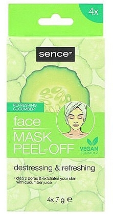 Маска-пленка для лица "Огурец" - Sence Facial Peel-Off Mask Cucumber Destressing & Refreshing  — фото N1