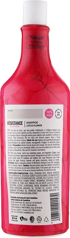 Безсульфатный шампунь от выпадения волос "Лотос" - Inoar Resistance Lotus Flower Shampoo — фото N3